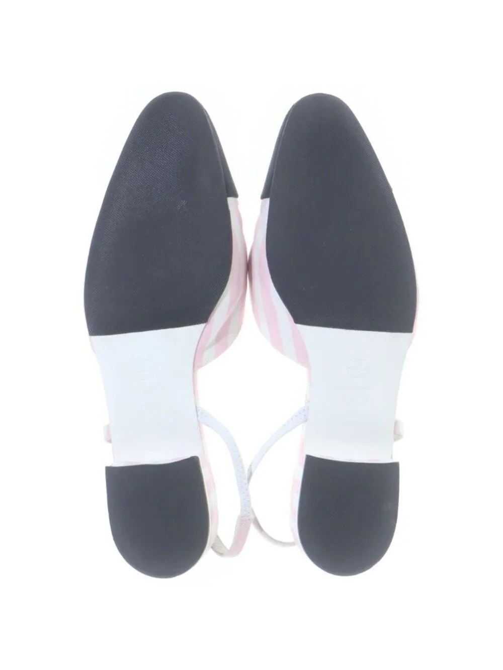 Chanel CC Logo Stripe Sandals Pink White Black